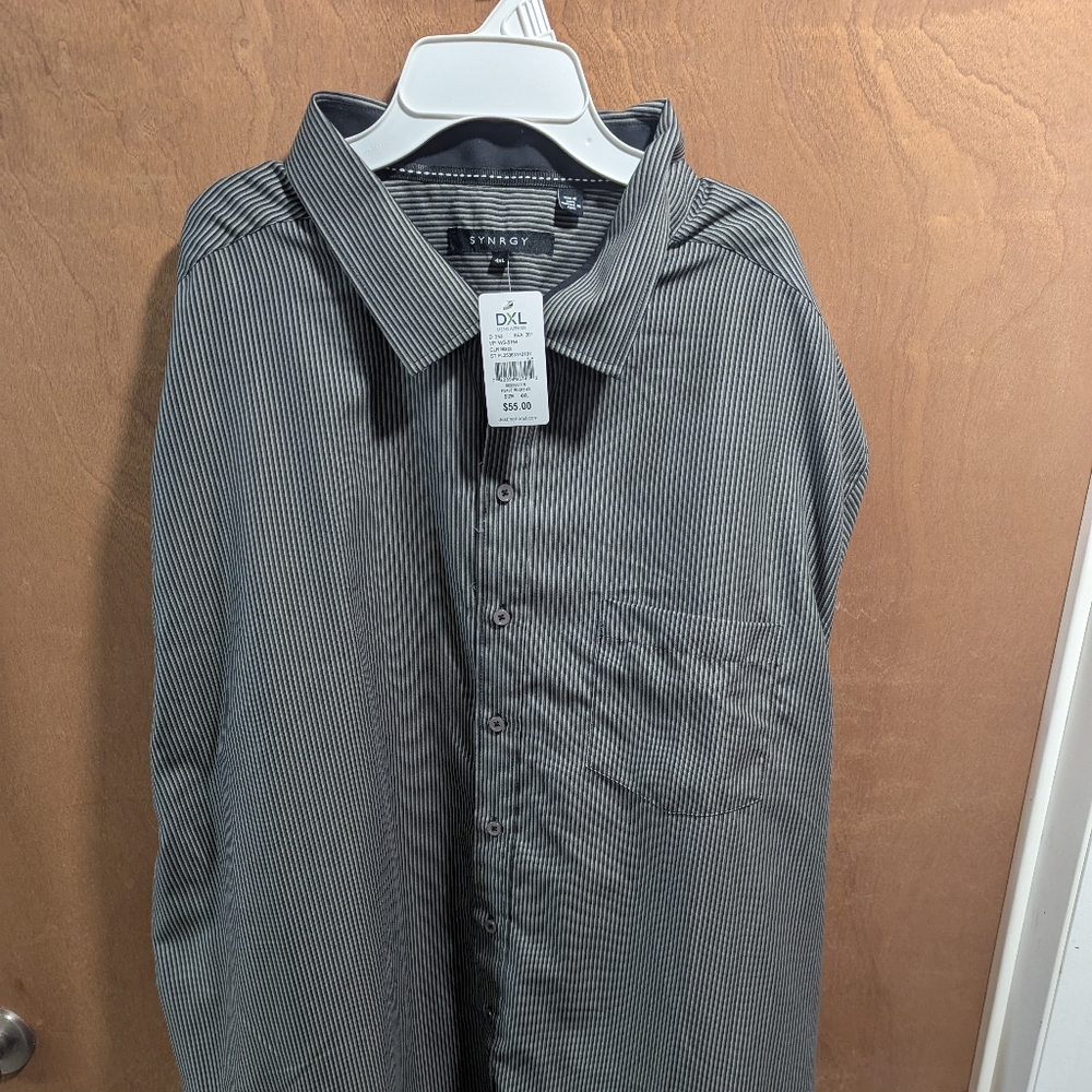 SynrgyStriped Microfiber Sport Shirt 4xl